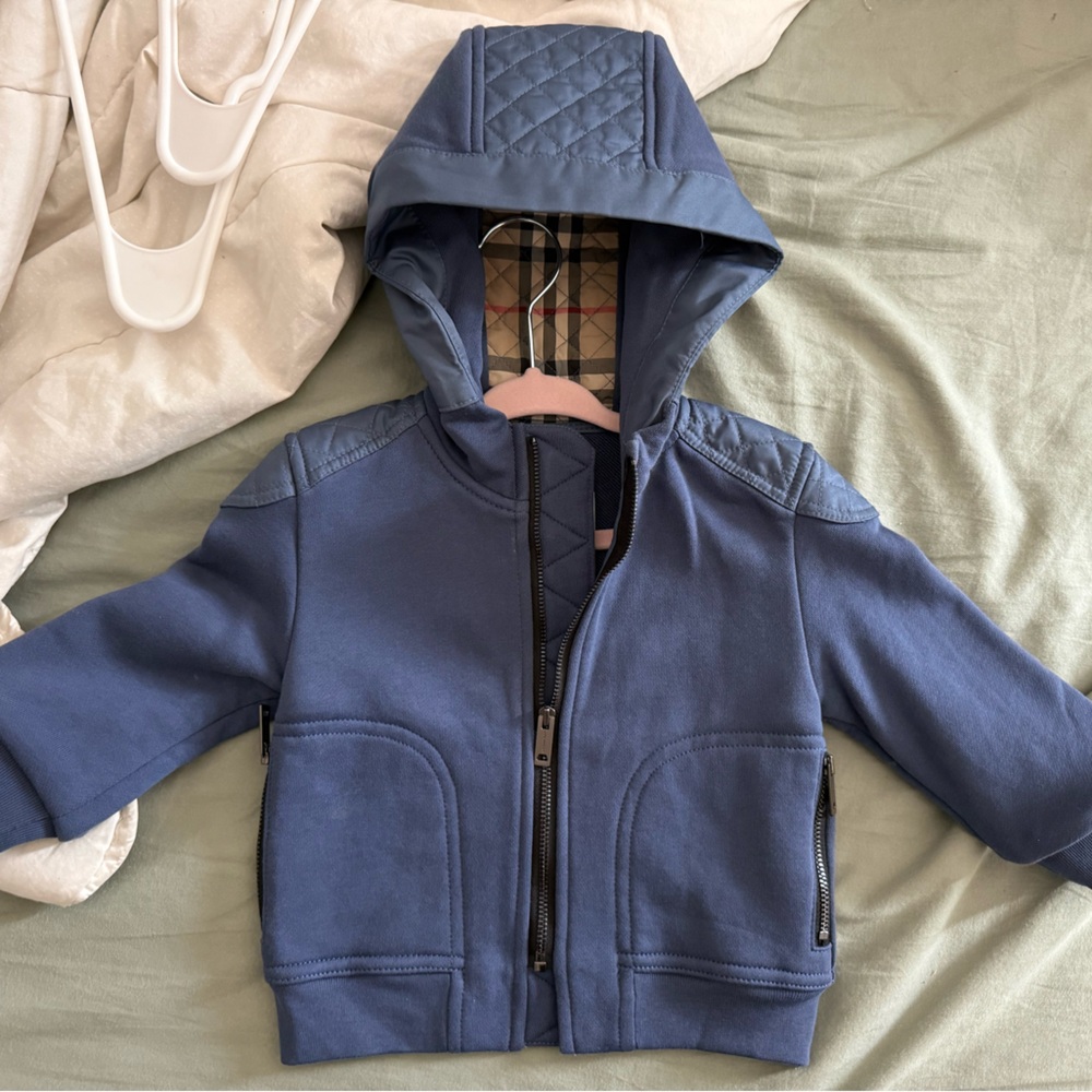 Burberry Kids Blue Hooded Jacket